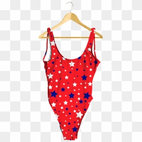 White & Blue Stars On Red One-piece - Avocado One Piece Swimsuit, HD Png Download - red white and blue stars png