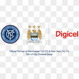 Digicel Partnership Lockup - New York Man City, HD Png Download - manchester city logo png