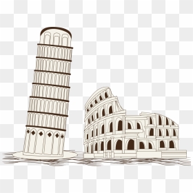 Colosseum And Leaning Tower Of Pisa, HD Png Download - leaning tower of pisa png