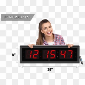 Extra Large Digital Clock, HD Png Download - digital alarm clock png