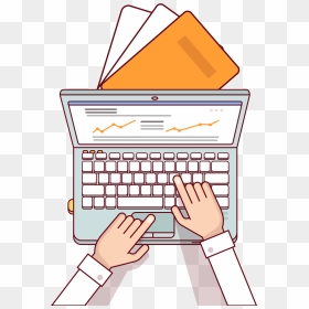 Download On Clipartwiki - Laptop Working Illustration Png, Transparent Png - typing png