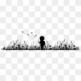 Blowing Dandelion Png - Little Girl Silhouette Blowing Dandelion, Transparent Png - blowing dandelion png