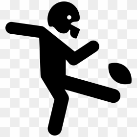 American Football Player Kicking The Ball - Man Kicking American Football, HD Png Download - american football player silhouette png