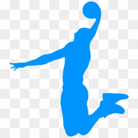 Silhouette Basket 05 - Basketball Clipart Blue, HD Png Download - american football player silhouette png
