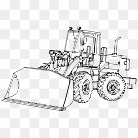 Loader Heavy Machinery John Deere Tractor Computer - Black And White Clip Art Tractors, HD Png Download - john deere png