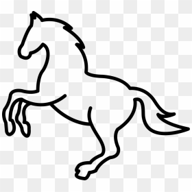 White Jumping Horse Outline - Jumping Horse Outline, HD Png Download - horse icon png