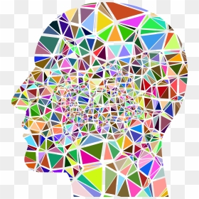 Low Poly Shattered Man Head Silhouette No Background - Easter Stained Glass Cross, HD Png Download - man head silhouette png