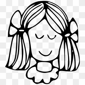 Mother Clipart Black And White - Girl Face Clip Art, HD Png Download - white girl png