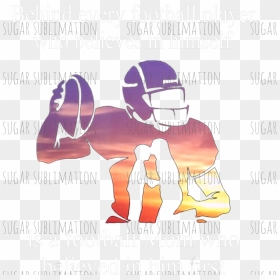 Football Player With Mom Silhouette, HD Png Download - american football player silhouette png
