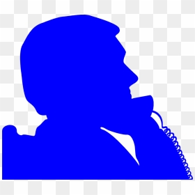 Telephone Clipart Silhouette - Talking On Phone Silhouette, HD Png Download - man head silhouette png