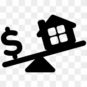 House And Dollar Sign In Weighing Scale - Real Estate Clipart Black And White, HD Png Download - weight scale png