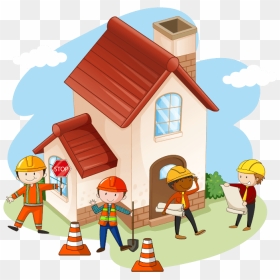 House Under Construction Clipart, HD Png Download - house cartoon png