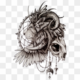 Sword In Crowned Skull Tattoo Print 11 - Tattoo Art, HD Png Download - animal skull png
