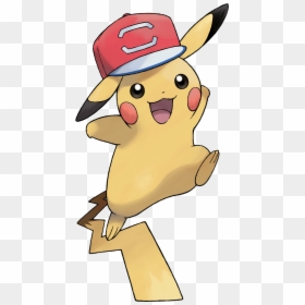 Pikachu With Ash Cap, HD Png Download - pickachu png