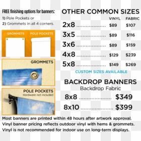 Banner Sizes And Prices, HD Png Download - vinyl banner png