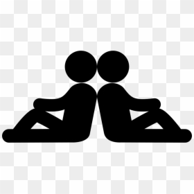 Two People Sitting Back To Back, HD Png Download - walking icon png