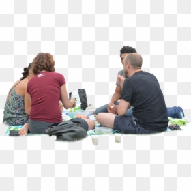 Sitting On Grass Png, Transparent Png - people picnic png