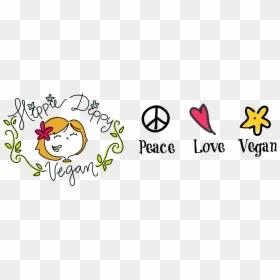 Go Vegan Hippie, HD Png Download - vegan symbol png