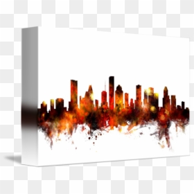 Houston Downtown Skyline Painting, HD Png Download - san antonio skyline silhouette png