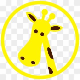 Cartoon Giraffe Head Clipart - Brown Yellow Giraffe Cartoon, HD Png Download - giraffe silhouette png