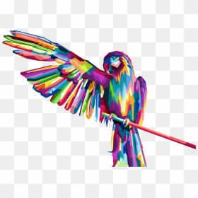 Macaw,parrot,vertebrate - Geometric Animal Pop Art, HD Png Download - macaw png