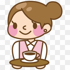 Offece Lady Coffee Clipart - コーヒー を 運ぶ 女性 イラスト, HD Png Download - coffee clipart png