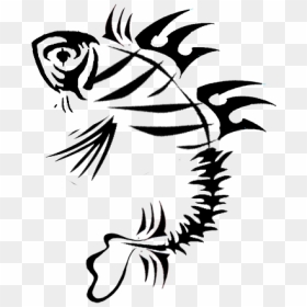 Tribal Fish Skeleton Tattoo Design By The Lonely Feel - Tribal Fish Bone Tattoo, HD Png Download - fish skeleton png
