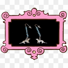 Blue Sparkle Ferret Earrings - Frame Black And White Clipart, HD Png Download - sparkle border png