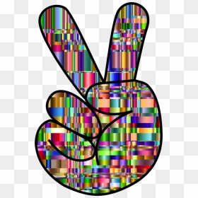 Visual Arts,peace Symbols,v Sign - Hand Sign Peace Colorful, HD Png Download - peace fingers png