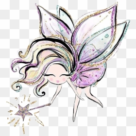 #watercolor #fairy #sugarfairy #ballet #wand #princess - Illustration Fairy Watercolor, HD Png Download - fairy wand png