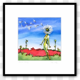 Dandelion Seed Head In The Wind - Picture Frame, HD Png Download - blowing dandelion png