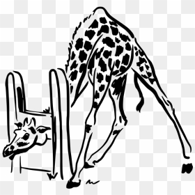 Giraffe Stencil Drawing, HD Png Download - giraffe silhouette png