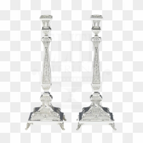 Close Tzirich Silver Candlestick Set - Antique, HD Png Download - silver trophy png