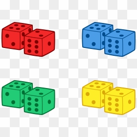 Dice Clipart Board Game - Colorful Dice Clipart, HD Png Download - dice transparent png