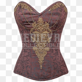 Classic Sweetheart Overbust Corset With Gold Detail - Corset, HD Png Download - corset png