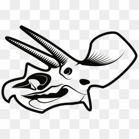 Line Art,head,coloring Book - Dinosaur Skulls Clip Art, HD Png Download - fish skeleton png