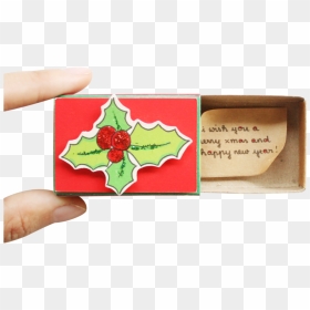 Holly Berries Christmas Matchbox Card - Paper, HD Png Download - holly berries png