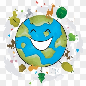 Happyearth - Happy Earth Cartoon Png, Transparent Png - trash dove png