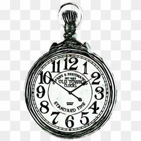 #old #clock #black #white - Pocket Watch Old Fashioned Antique, HD Png Download - old clock png
