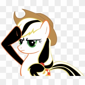 Black And White Of Applejack Salutes - Cartoon, HD Png Download - salute png