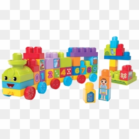 Toy Mega Train 123 Block Learning Brands Clipart - Mega Blocks Train Set, HD Png Download - train clipart png