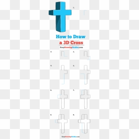 How To Draw 3d Cross - Easy Drawing Step By Step Cross, HD Png Download - 3d cross png
