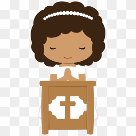 Clipart De Niñas Haciendo Su Primera Comunión - Praying Communion Girl Clipart, HD Png Download - primera comunion png