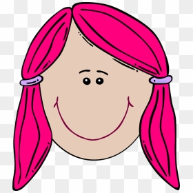 Cartoon Girl Face Png, Transparent Png - pink hair png