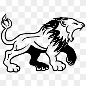 Lion Drawing Logo Roar - Clip Art Lion Black And White, HD Png Download - roaring lion logo png
