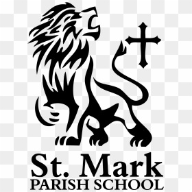 Our School Saint Mark Catholic Church - Transparent Cool Lion Logo, HD Png Download - roaring lion logo png