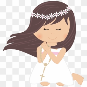 First Communion Girl Clipart, HD Png Download - primera comunion png