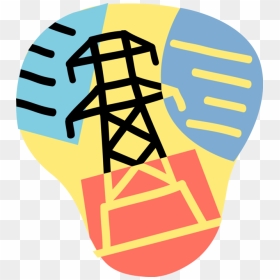 Vector Illustration Of Electricity Power Energy Transmission, HD Png Download - electricity vector png