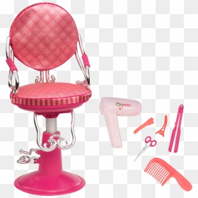 Sitting Pretty Coral And Pink All Components - Our Generation Salon Chair Hair Set, HD Png Download - pink hair png