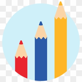 Three Coloured Pencils Pointing Up On A Light Blue - Teaching English And Math Logo, HD Png Download - maths png